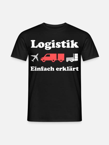 Logistik Design: Flugzeug, Lkw, Fracht - Männer T-Shirt - Schwarz