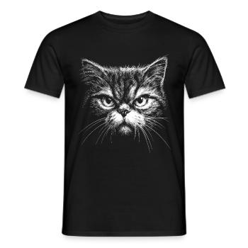 Evil Cat – Evil Cat Horror Motif - Men's T-Shirt - black - Front - AI Model Male 178 light (178cm)