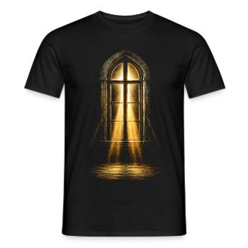 Aumônier, clerc, pasteur - T-shirt homme - noir - Devant - AI Model Male 178 light (178cm)