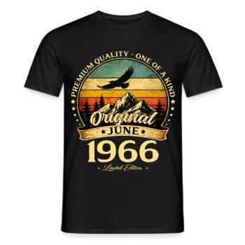 65e anniversaire Cadeau Millésime Juin Millésime 1961 - T-shirt homme - noir - Devant - AI Model Male 178 light (178cm)