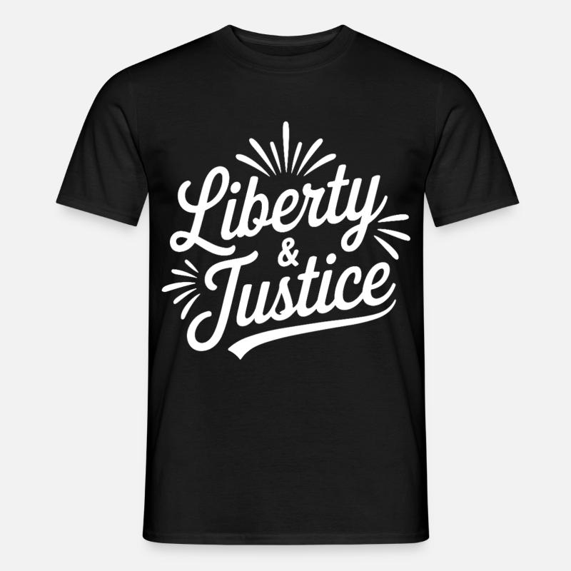 Freedom & Justice Script - Men's T-Shirt - black