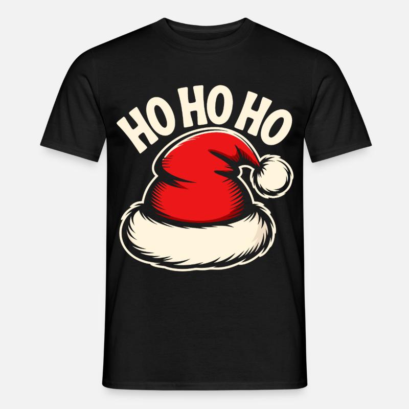 Ho Ho Ho Santa Hat - Männer T-Shirt - Schwarz