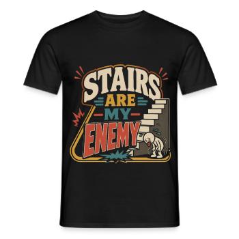 Asthme Les escaliers asthmatiques sont mon ennemi - T-shirt homme - noir - Devant - AI Model Male 178 light (178cm)
