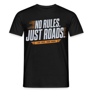 Pas de règles, juste des routes - T-shirt homme - noir - Devant - AI Model Male 178 light (178cm)