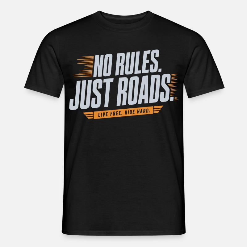 No Rules Just Roads - Männer T-Shirt - Schwarz