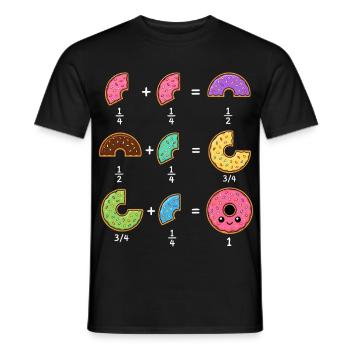 Donut Brüche Mathe Lernen mit Humor - Männer T-Shirt - Schwarz - Vorne - AI Model Male 178 light (178cm)