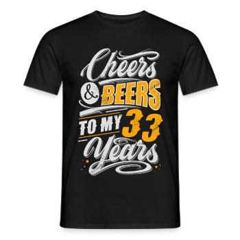 33. Geburtstag - Männer T-Shirt - Schwarz - Vorne - AI Model Male 178 light (178cm)