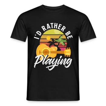 Introverti mais prêt à discuter de la musique du ukulélé - T-shirt homme - noir - Devant - AI Model Male 178 light (178cm)