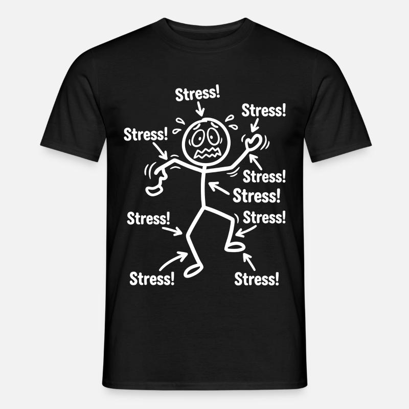 stress_figur_pfeile - Männer T-Shirt - Schwarz