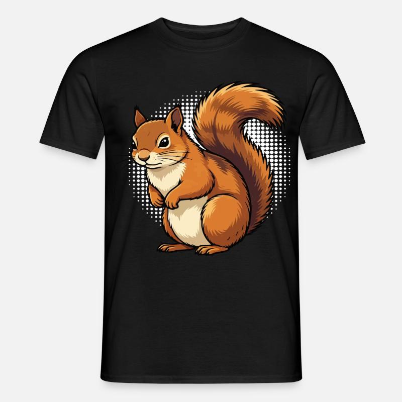 Eichhörnchen Eichhorn Eichhörnchenliebhaber Nager - Männer T-Shirt - Schwarz