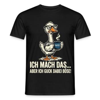 Gans Kaffeeliebhaber - Männer T-Shirt - Schwarz - Vorne - AI Model Male 178 light (178cm)