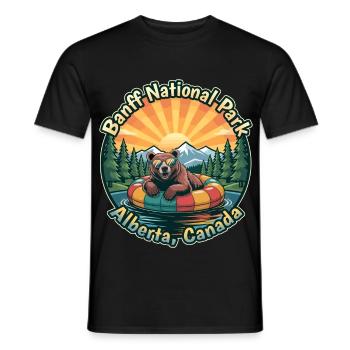 Banff Nationalpark Kanada Bär mit Sonnenbrille - Männer T-Shirt - Schwarz - Vorne - AI Model Male 178 light (178cm)