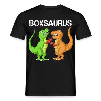 Boxing Saurus Dinosaur Funny T-Rex Gym Fighter - Men's T-Shirt - black - Front - AI Model Male 178 light (178cm)