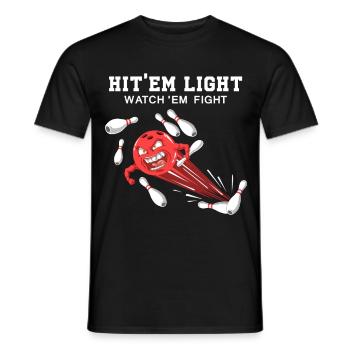 Hitem All Watchem Fight Bowling Strike League - T-shirt homme - noir - Devant - AI Model Male 178 light (178cm)