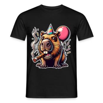 Fête de Capybara - T-shirt homme - noir - Devant - AI Model Male 178 light (178cm)