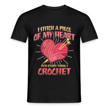 Valentine's Day Crochet Love - Men's T-Shirt - black - Front - AI Model Male 178 light (178cm)