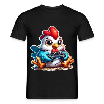 Chicken Gaming Gamer - Männer T-Shirt - Schwarz - Vorne - AI Model Male 178 light (178cm)