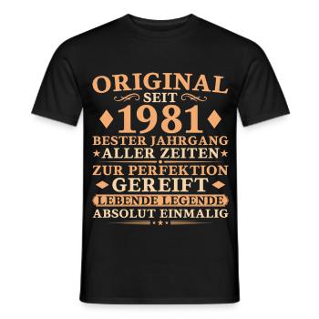 Bester Jahrgang 1981 – 45. Geburtstag Geschenk - Männer T-Shirt - Schwarz - Vorne - AI Model Male 178 light (178cm)