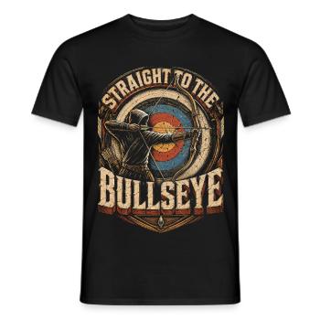Archer de tir à l’arc droit dans le centre - T-shirt homme - noir - Devant - AI Model Male 178 light (178cm)