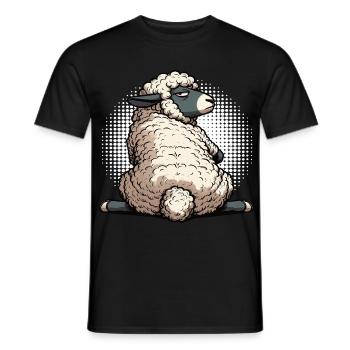 Sheep Sheep Shepherd Sheep Keeper Ram - Men's T-Shirt - black - Front - AI Model Male 178 light (178cm)