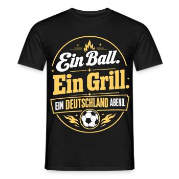 Ein Ball. Ein Grill. Ein Deutschland Abend - Männer T-Shirt - Schwarz - Vorne - AI Model Male 178 light (178cm)