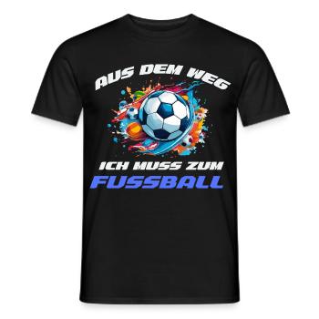 WM Aus dem Weg ich muss zum Fußball - Männer T-Shirt - Schwarz - Vorne - AI Model Male 178 light (178cm)