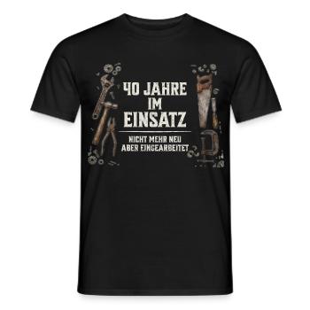 40. Geburtstag Handwerker Geschenk Werkzeug Spruch - Männer T-Shirt - Schwarz - Vorne - AI Model Male 178 light (178cm)