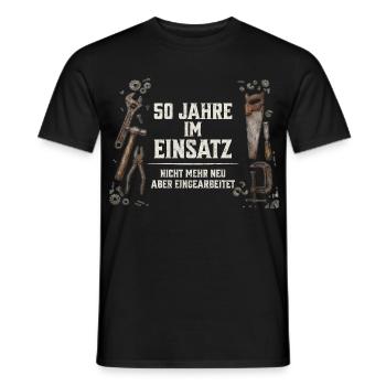 50. Geburtstag Handwerker Geschenk Werkzeug Spruch - Männer T-Shirt - Schwarz - Vorne - AI Model Male 178 light (178cm)