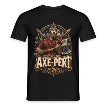 Lumberjack Lumberjack Lumberjack Axe-Pert - Men's T-Shirt - black - Front - AI Model Male 178 light (178cm)