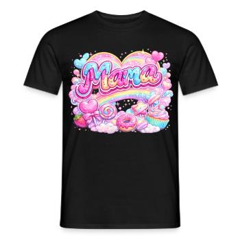 Mama Candy und Regenbogen | Mama-Geschenk - Männer T-Shirt - Schwarz - Vorne - AI Model Male 178 light (178cm)