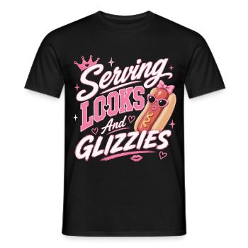 Glizzy Fan Hot Dog Sausage Enthusiast - Men's T-Shirt - black - Front - AI Model Male 178 light (178cm)