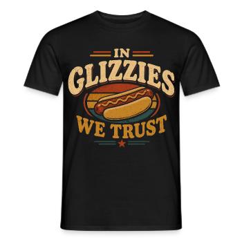 Glizzy Gobbler Hot Dog Fan and Grill Master - Men's T-Shirt - black - Front - AI Model Male 178 light (178cm)