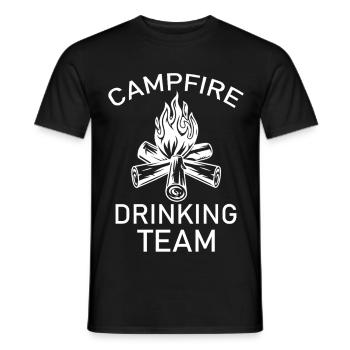 Campfire Drinking Team Retro Outdoors Weekend Gift - Men's T-Shirt - black - Front - AI Model Male 178 light (178cm)