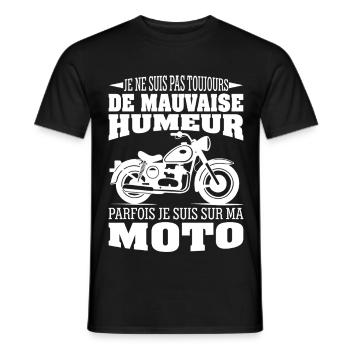 Moto Motard Cadeau Humour Personnalisé - T-shirt homme - noir - Devant - AI Model Male 178 light (178cm)