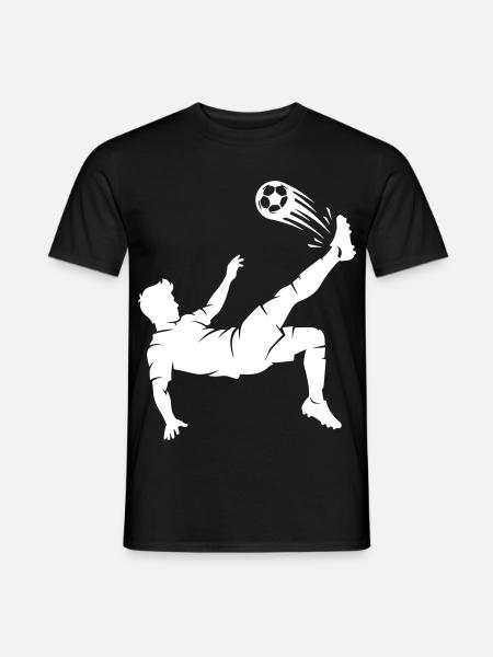 Fallrückzieher Fussball Silhouette - Männer T-Shirt - Schwarz