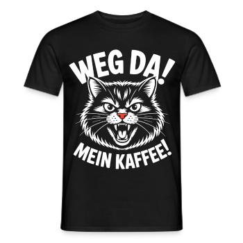 Weg da Mein Kaffee Katze - Männer T-Shirt - Schwarz - Vorne - AI Model Male 178 light (178cm)