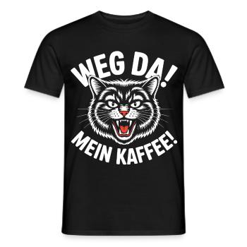Weg da! Mein Kaffee Katze - Männer T-Shirt - Schwarz - Vorne - AI Model Male 178 light (178cm)