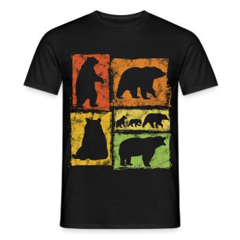 Bears Vintage Graphic - Men's T-Shirt - black - Front - AI Model Male 178 light (178cm)