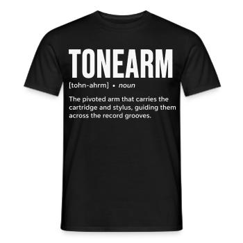 Anatomie du son : Définition du bras de lecture - T-shirt homme - noir - Devant - AI Model Male 178 light (178cm)