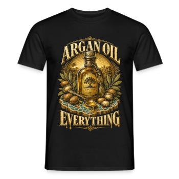 Maroc Maroc Argan Huile Tout - T-shirt homme - noir - Devant - AI Model Male 178 light (178cm)
