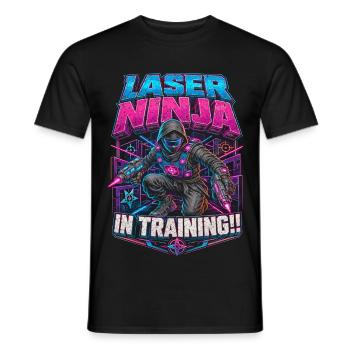 Ninja du laser tag en formation - T-shirt homme - noir - Devant - AI Model Male 178 light (178cm)