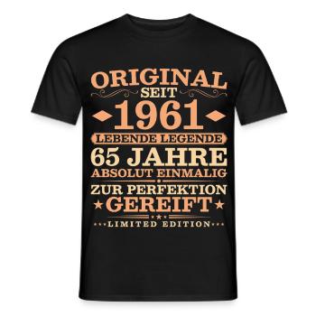 1961 Jahrgang 65 Jahre Absolut Einmalig - Männer T-Shirt - Schwarz - Vorne - AI Model Male 178 light (178cm)
