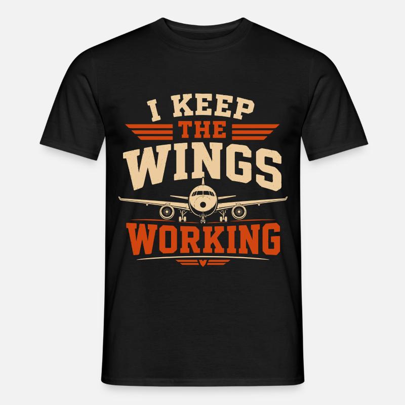 Flugzeug Technik Wartung Und Luftfahrt - Männer T-Shirt - Schwarz