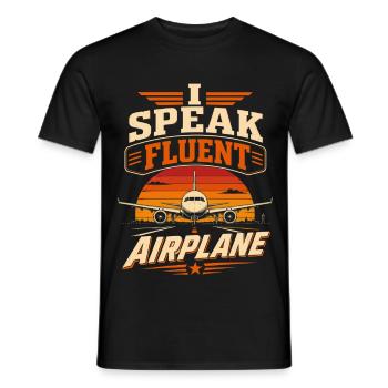 Aircraft, mechanics, engineering and aeronautics - Men's T-Shirt - black - Front - AI Model Male 178 light (178cm)