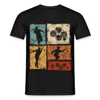 Bocce and Petanque Player Graphic - Men's T-Shirt - black - Front - AI Model Male 178 light (178cm)