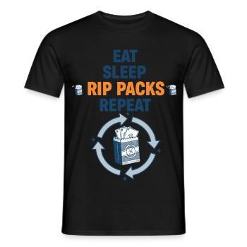 Pack de Riche Manger Sommeil Booster de cartes à collectionner répété - T-shirt homme - noir - Devant - AI Model Male 178 light (178cm)