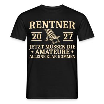 Rentner 2027 Abschiedsgeschenk Kollege Lustig - Männer T-Shirt - Schwarz - Vorne - AI Model Male 178 light (178cm)