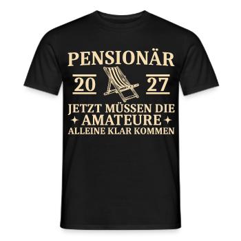 Pensionär 2027 Abschiedsgeschenk Beamter Lustig - Männer T-Shirt - Schwarz - Vorne - AI Model Male 178 light (178cm)