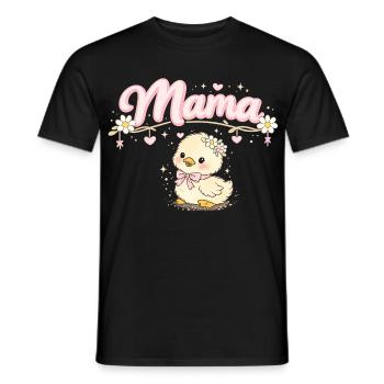 Mama süßes kleines Entlein und Blumen | Mama-Geschenk - Männer T-Shirt - Schwarz - Vorne - AI Model Male 178 light (178cm)