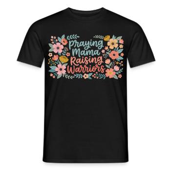 Betende Mama erzieht Krieger | Retro-Blumenstil - Männer T-Shirt - Schwarz - Vorne - AI Model Male 178 light (178cm)